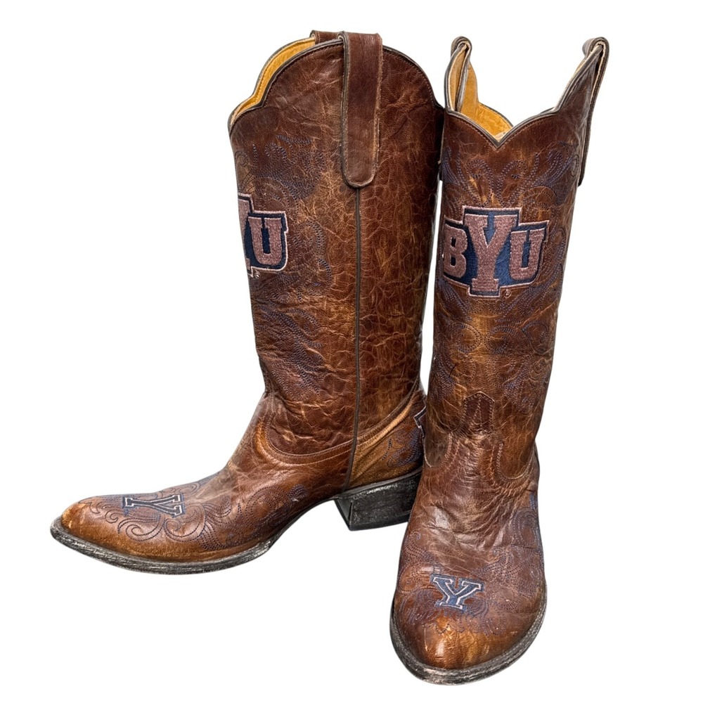 Game Day Cowgirl Boots Brigham Young University BYU Brown Women's Size 10 B